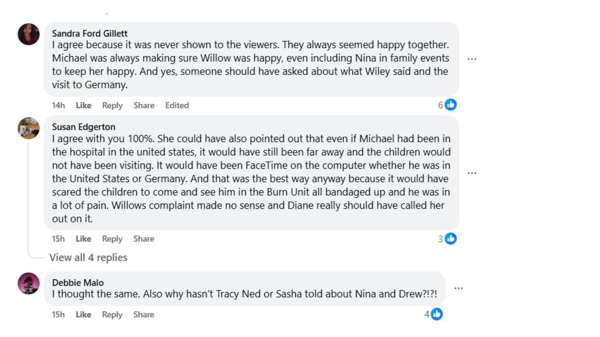 Comments by fans on the post (Image via Facebook/@Dawn Shewmaker)